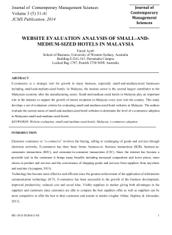 WEBSITE EVALUATION ANALYSIS OF SMALL-AND