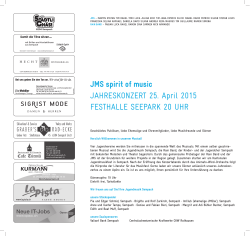 JMS spirit of music JAHRESKONZERT 25. April 2015 FESTHALLE