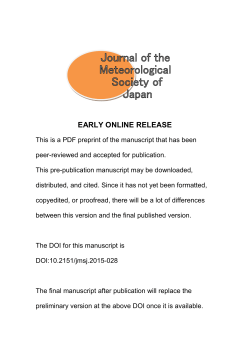 early online release - Journal of the Meteorological Society of Japan