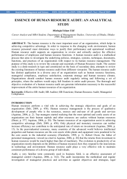 essence of human resource audit: an analytical study