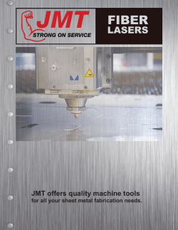 Fiber Laser Catalog - Machine Tools by JMT USA, We Are Machine