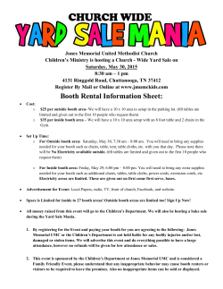 the 2015 Yard Sale Mania Information and Form