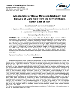 Assessment of Heavy Metals in Sediment and Tissues of