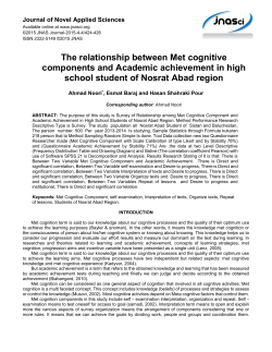 The relationship between Met cognitive components and