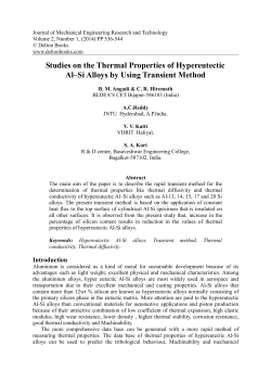 Studies on the Thermal Properties of Hypereutectic AlâSi Alloys by