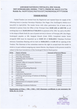 tender call notice 2015-16 - Jawahar Navodaya Vidyalaya Sundargarh