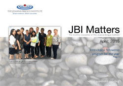 April 15 JBI Matters - Joanna Briggs Institute