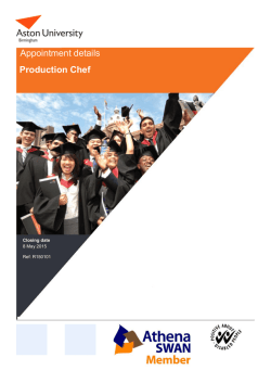 Appointment details Production Chef - Jobs