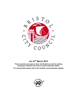 w/c 23 March 2015 - Bristol City Council â Jobs and Careers