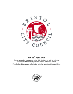 w/c 13 April 2015 - Bristol City Council â Jobs and Careers