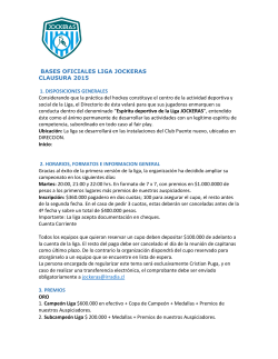 BASES OFICIALES LIGA JOCKERAS CLAUSURA 2015 1