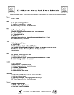 2015 Hoosier Horse Park Event Schedule