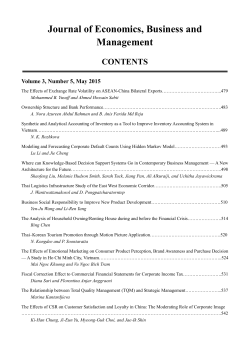 Journal of Economics, Business and Management