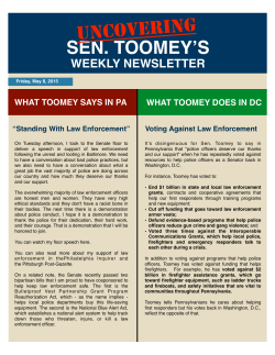 Uncovering Sen. Toomey`s Newsletter â May 8, 2015