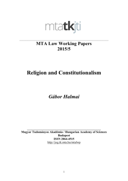 Religion and Constitutionalism