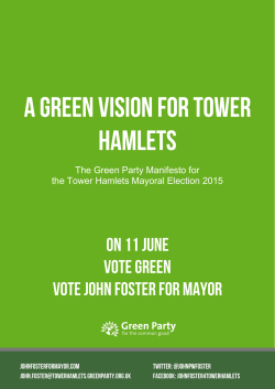 The Green Party Manifesto for the Tower Hamlets
