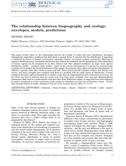 The relationship between biogeography and ecology: envelopes