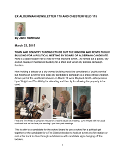 ex-alderman newsletter 170 and unapproved chesterfield newsletter