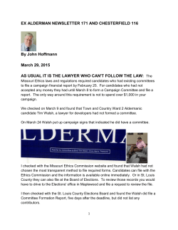 ex-alderman newsletter 171 and unapproved