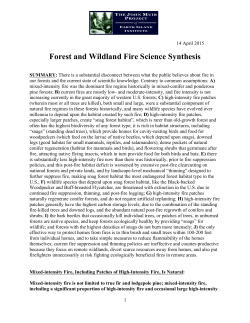 Forest and Wildland Fire Science Synthesis