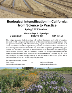 Ecological Intensification in California: from Science to Practice