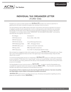 individual tax organizer letter (form 1040)