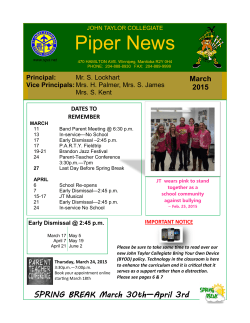 Piper News - John Taylor Collegiate - St. James