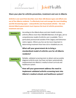 Share your plan for arthritis prevention, treatment and care in Alberta