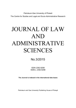 JOURNAL OF LAW AND ADMINISTRATIVE SCIENCES