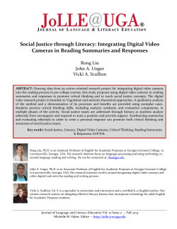 Social Justice through Literacy: Integrating Digital Video Cameras in