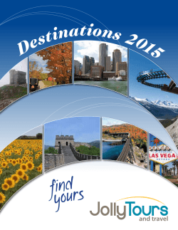 2015 Destinations - Jolly Tours and Travel