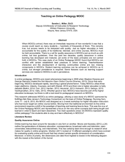 Teaching an Online Pedagogy MOOC - JOLT