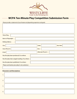 WCPA Ten-Minute Play Competition Submission Form