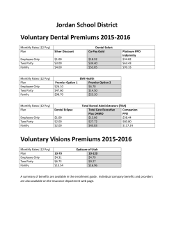 2015-16 Dental & Vision Premiums