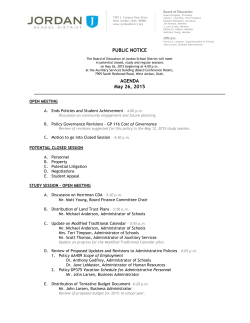 May 26 Board Meeting Printed Agenda