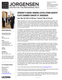 PR Leipzig String Quartet - Jorgensen Center for the Performing