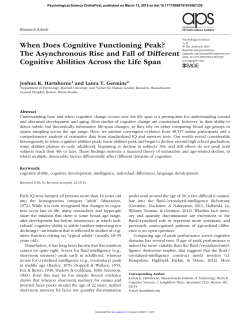 When Does Cognitive Functioning Peak?