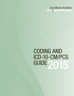 CODING AND ICD-10-CM/PCS GUIDE2015