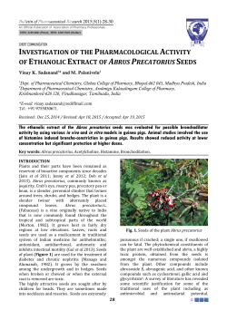INVESTIGATION OF THE PHARMACOLOGICAL ACTIVITY OF