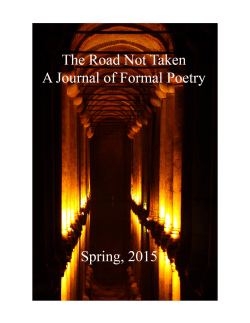 Volume 9, Number 1: Spring - The Journal of Formal Poetry