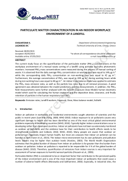 Particulate matter characterization in the workplace of manual waste