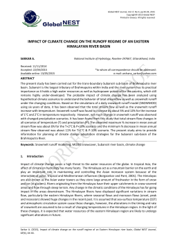 impact of climate change on the runoff regime of an eastern
