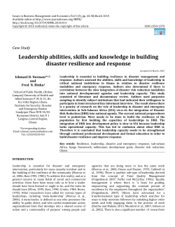 Leadership abilities, skills and knowledge in