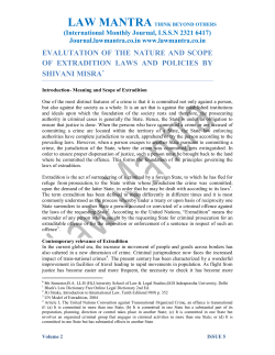 evalutation of the nature and scope of extradition laws and policies