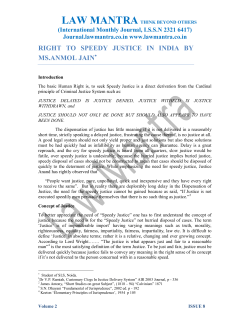 right to speedy justice in india by ms.anmol jain