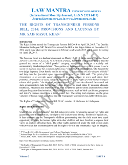 the rights of transgender persons bill, 2014