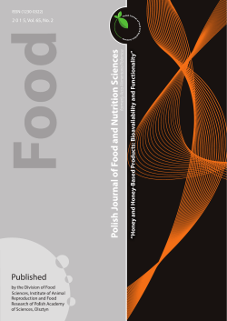 Here - Polish Journal Of Food And Nutrition Sciences