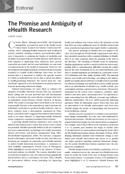 The Promise and Ambiguity of eHealth Research