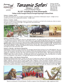 Tanzania Safari 2016 - Journeys with Jeff Hoag