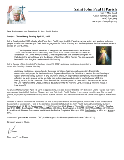 to read a letter from Fr. Lam Le about Divine Mercy Sunday